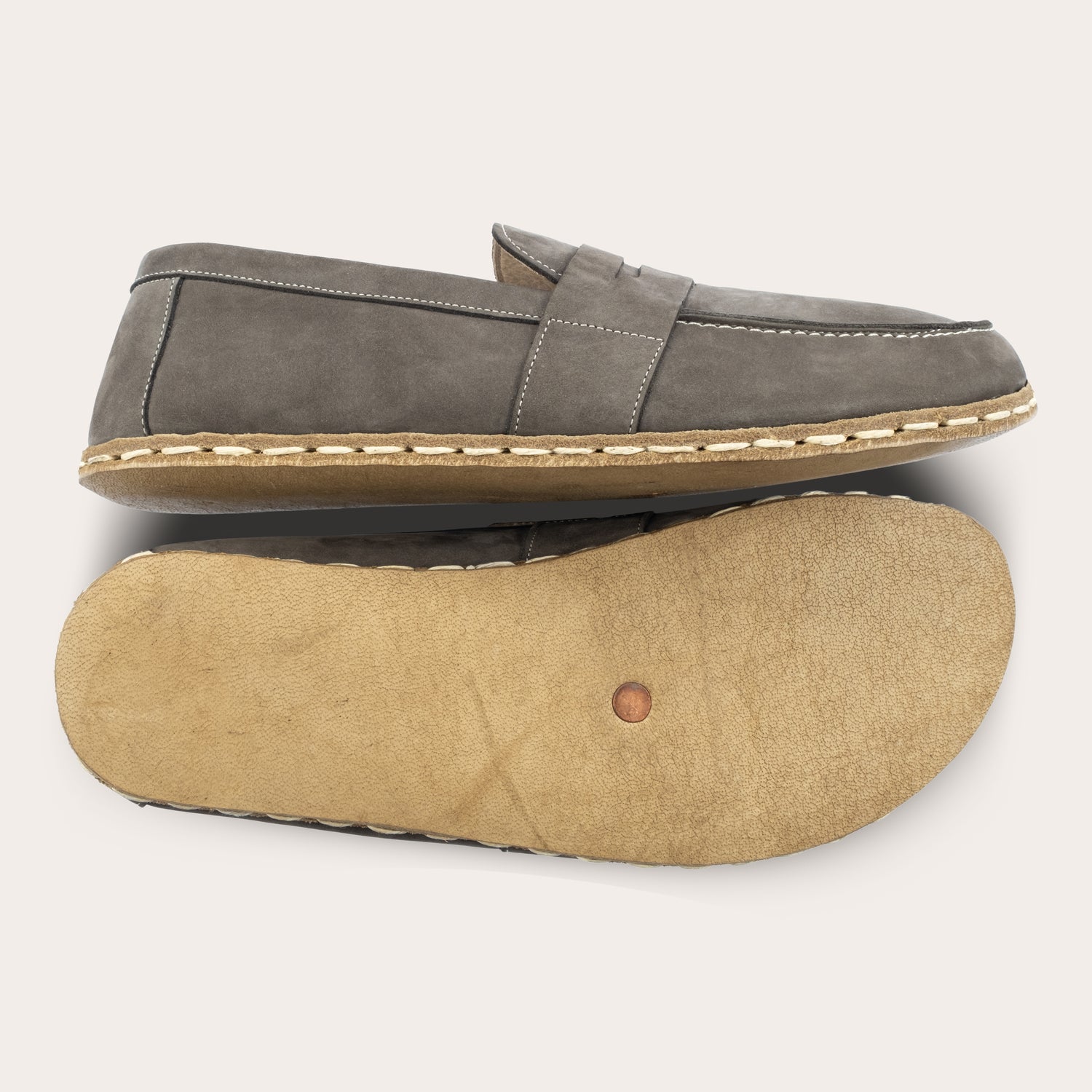 Graue Pennyloafer für Damen