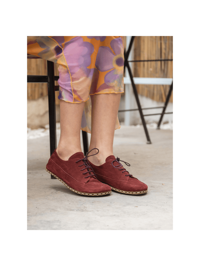 Burgunderrote Barfuß-Sneaker für Damen