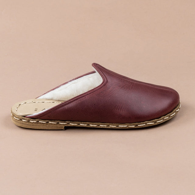 Erkek Scarlet Barefoot Kürklü Terlik