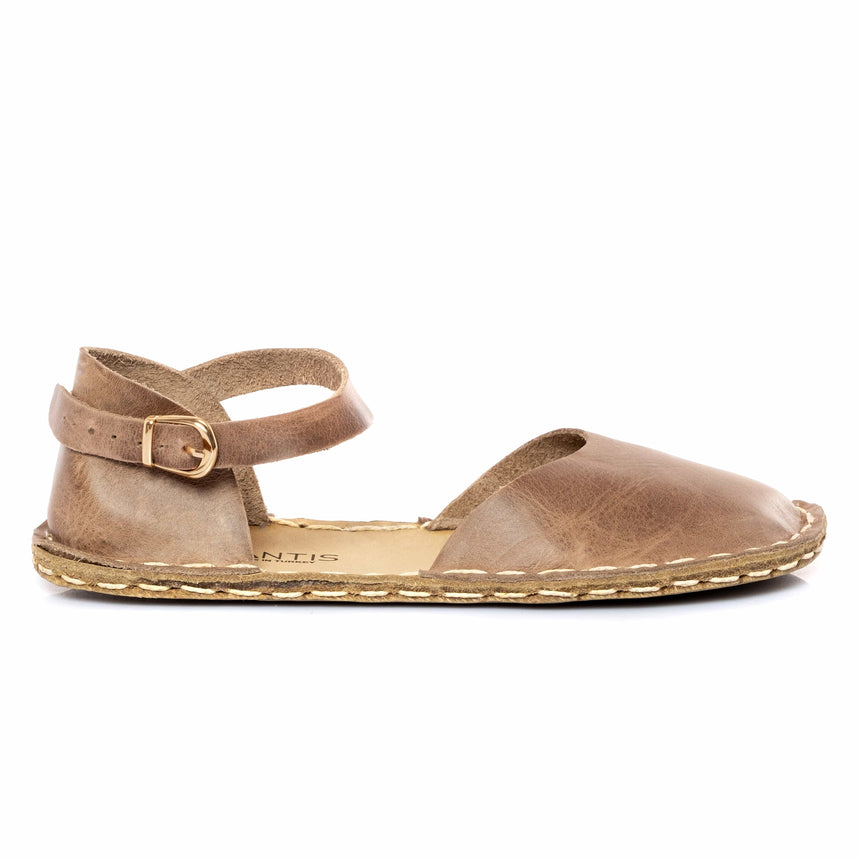 Braune natürliche Barfußsandalen