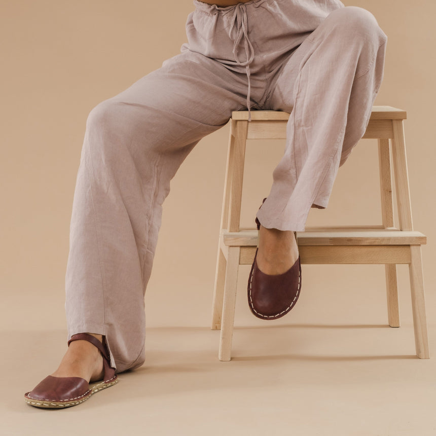 Rote Barfußsandalen für Damen