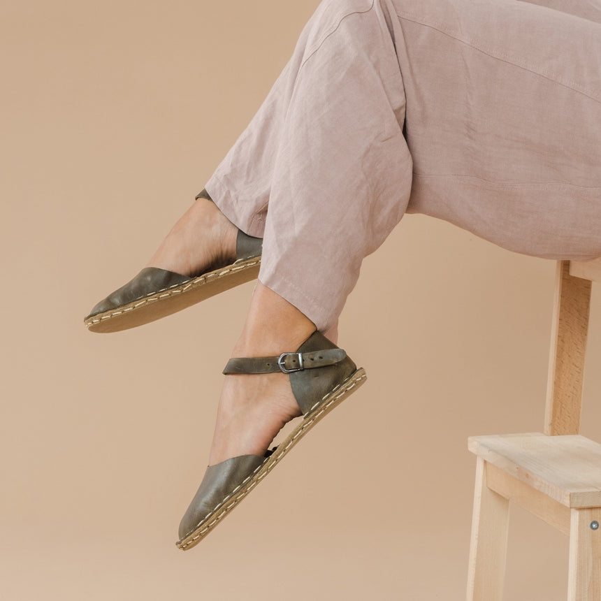 Grüne Barfußsandalen