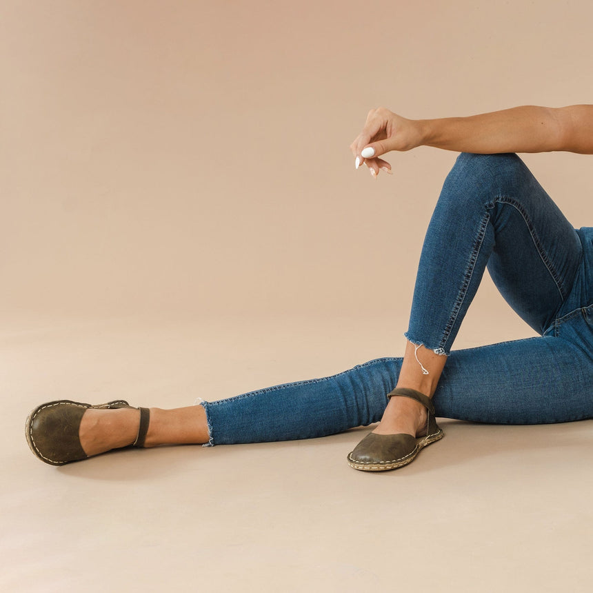 Grüne Barfußsandalen