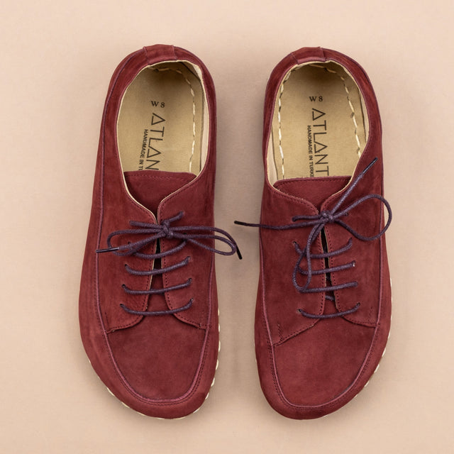Burgunderrote Barfuß-Sneaker für Damen