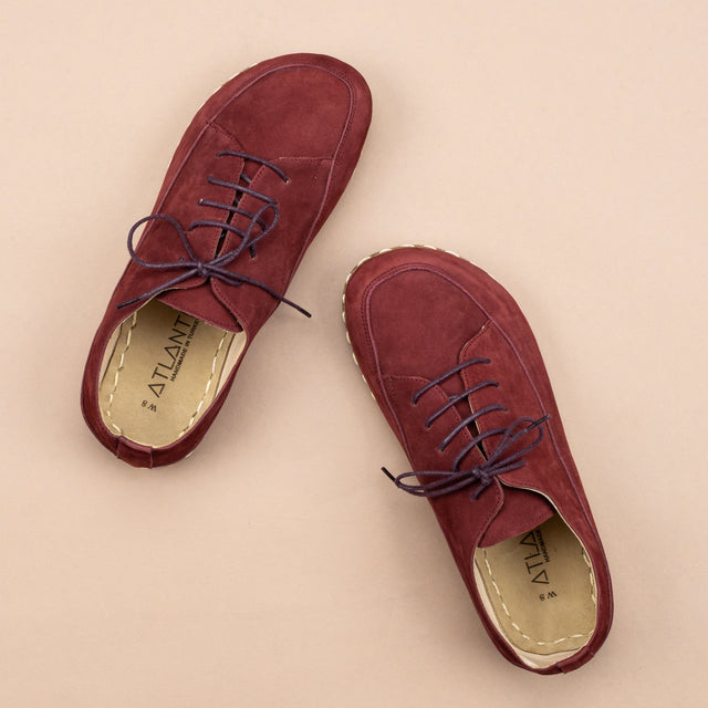 Burgunderrote Barfuß-Sneaker für Damen