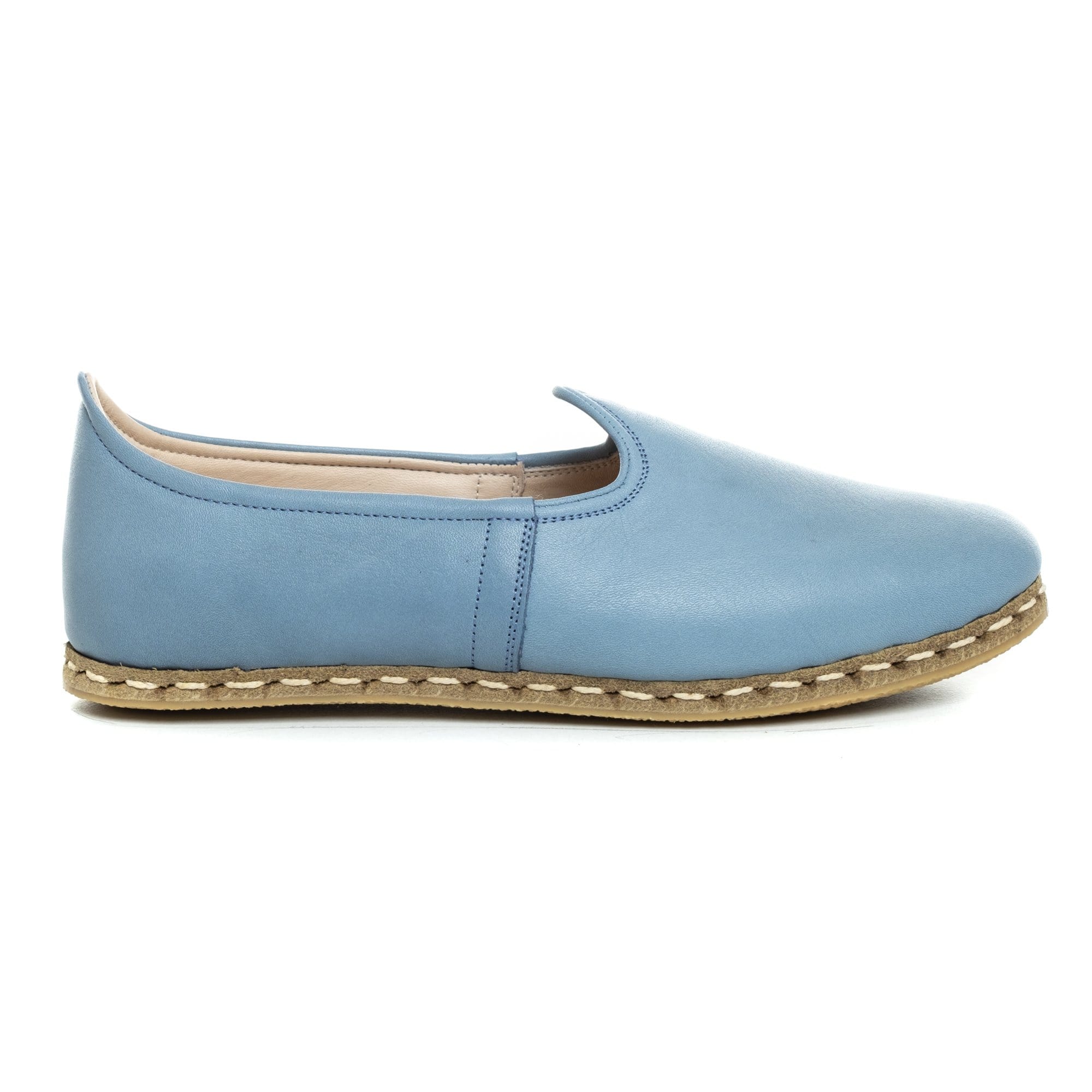 Himmelblaue Slip-On-Schuhe für Damen