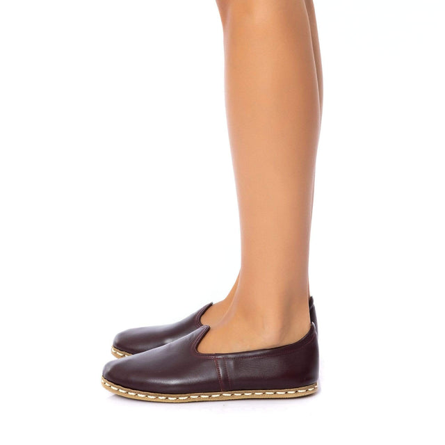 Yemeni Kadın Bordo Rengi Slip On Ayakkabı