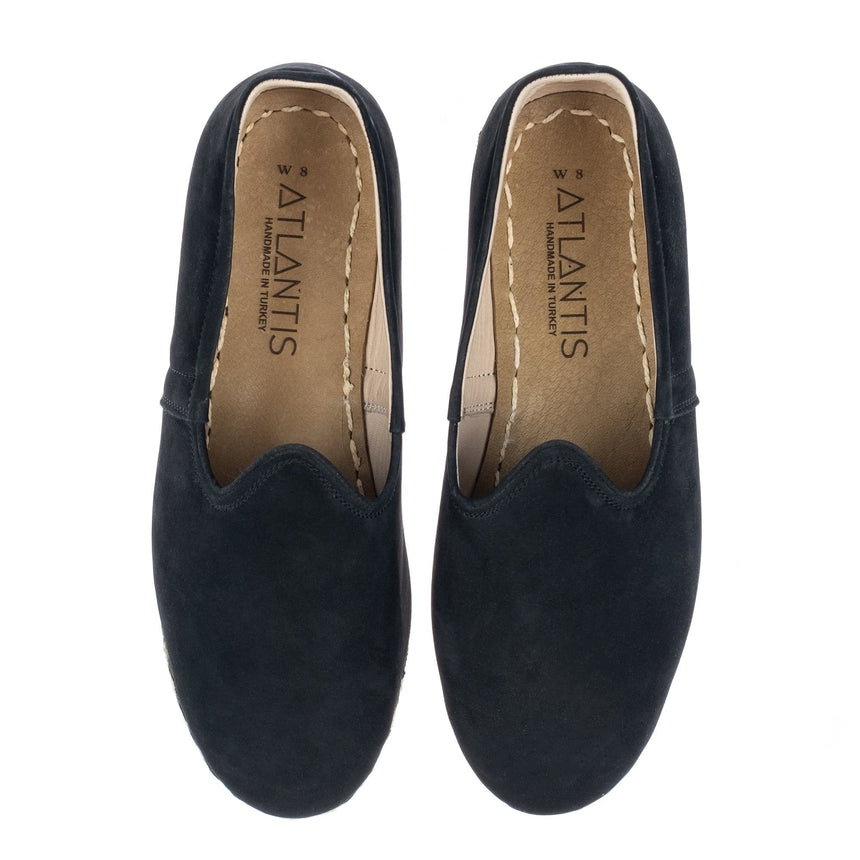 Women's Black Nubucks Slip On Shoes