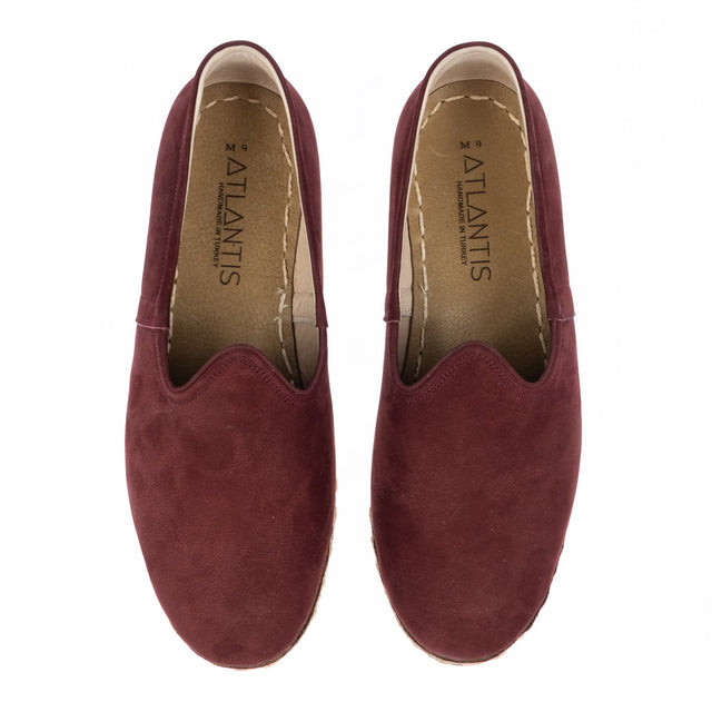 Yemeni Kadın Bordo Nubuk Deri Slip On Ayakkabı