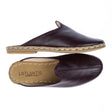 Women's Maroon Leather Slippers
