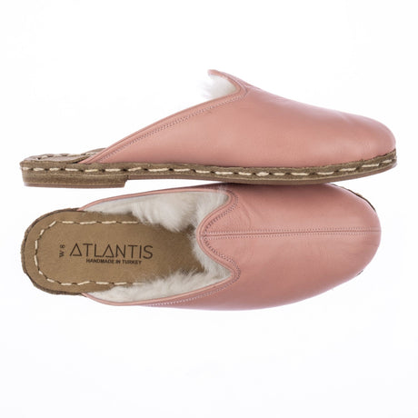 Men's Leather Rose Shearling Slippers