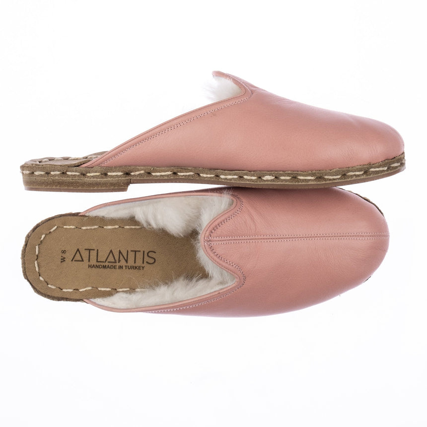 Men's Leather Rose Shearling Slippers