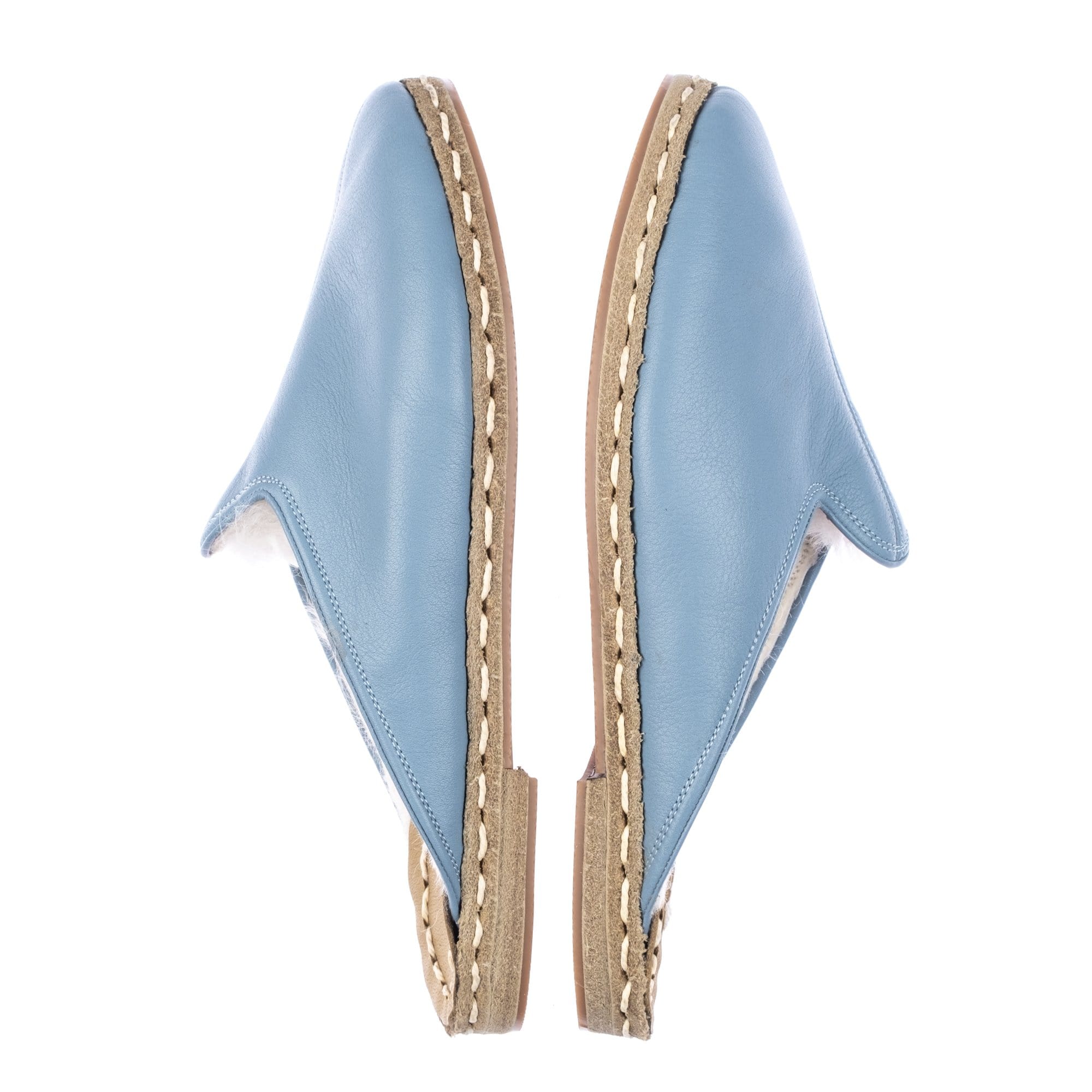 Eisblaue Shearling-Hausschuhe für Herren