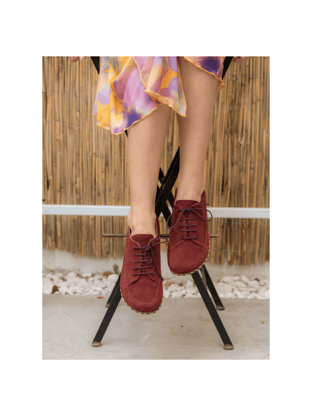 Burgunderrote Barfuß-Sneaker für Damen