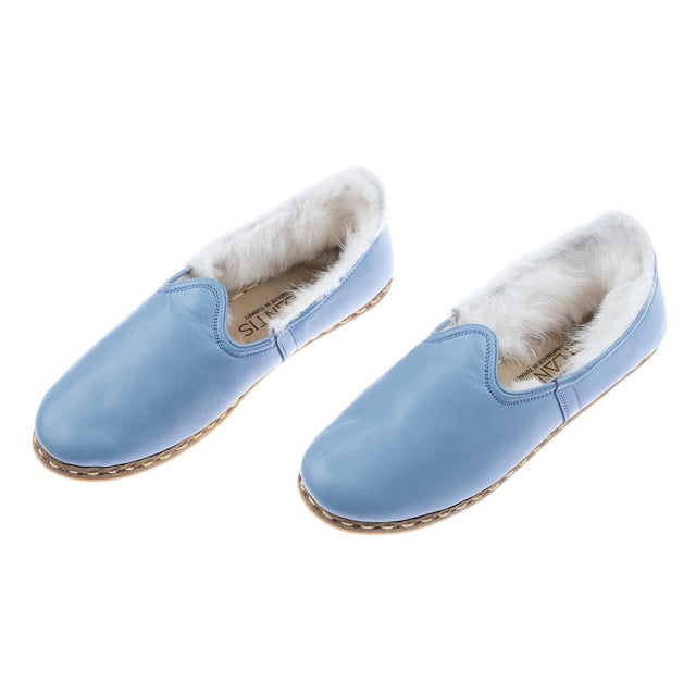 Yemeni Erkek Sky Blue Kürklü Ayakkabı