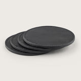 Atlantis Black Leather Coaster Set - Atlantis Handmade Shoes - 4110061334542