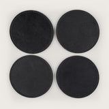 Atlantis Black Leather Coaster Set - Atlantis Handmade Shoes - 4110061334542