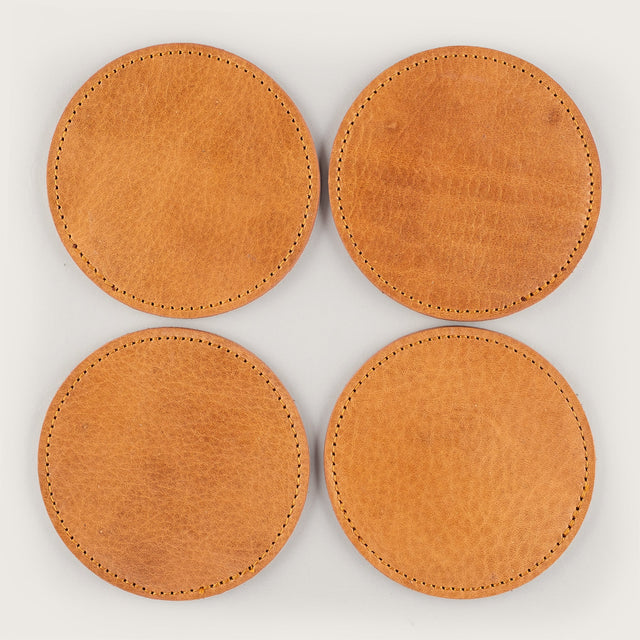 Atlantis Saddle Leather Coaster Set - Atlantis Handmade Shoes - 4110061335549