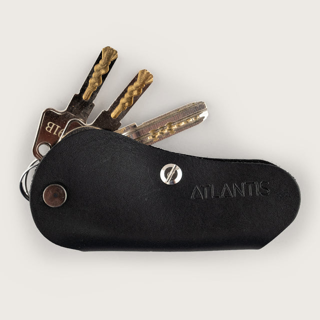 Atlantis Black Leather Key Holder - Atlantis Handmade Shoes - 4110061431548