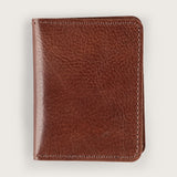 Atlantis Brown Leather Vertical Bifold Wallet - Atlantis Handmade Shoes - 4110061479540