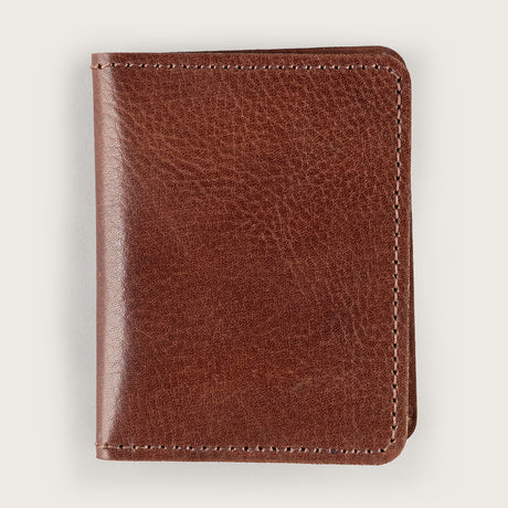 Atlantis Brown Leather Vertical Bifold Wallet - Atlantis Handmade Shoes - 4110061479540