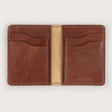 Atlantis Brown Leather Vertical Bifold Wallet - Atlantis Handmade Shoes - 4110061479540