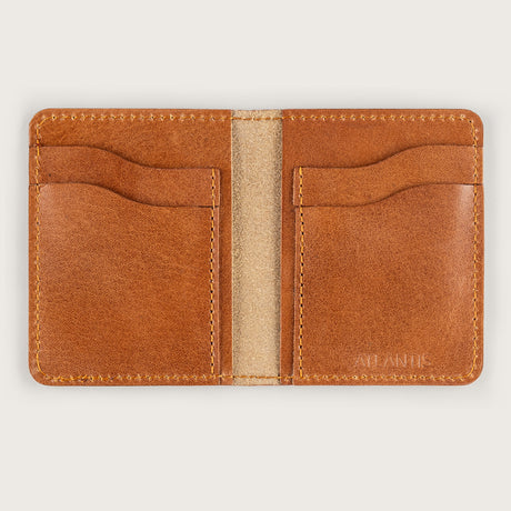 Atlantis Saddle Leather Vertical Bifold Wallet - Atlantis Handmade Shoes - 4110061480546
