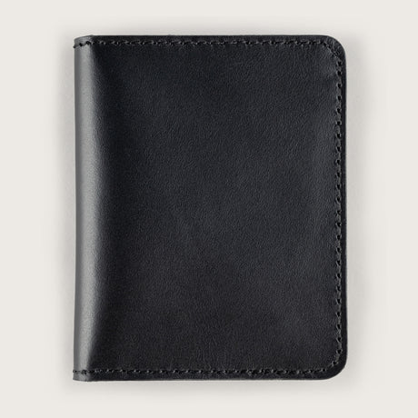 Atlantis Black Leather Vertical Bifold Wallet - Atlantis Handmade Shoes - 4110061476549