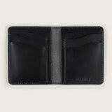 Atlantis Black Leather Vertical Bifold Wallet - Atlantis Handmade Shoes - 4110061476549