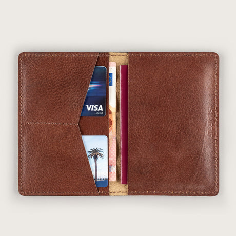 Atlantis Brown Leather Passport Holder - Atlantis Handmade Shoes - 4110061455544