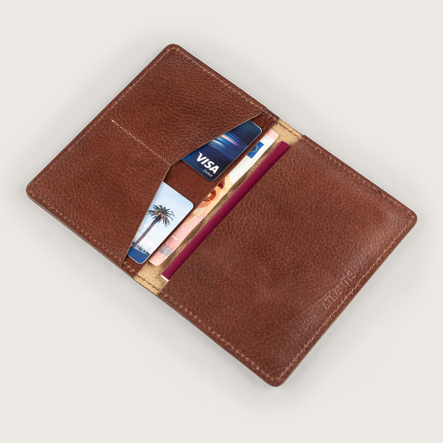 Atlantis Brown Leather Passport Holder - Atlantis Handmade Shoes - 4110061455544