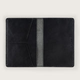 Atlantis Black Leather Passport Holder - Atlantis Handmade Shoes - 4110061452543
