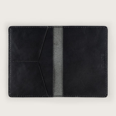 Atlantis Black Leather Passport Holder - Atlantis Handmade Shoes - 4110061452543