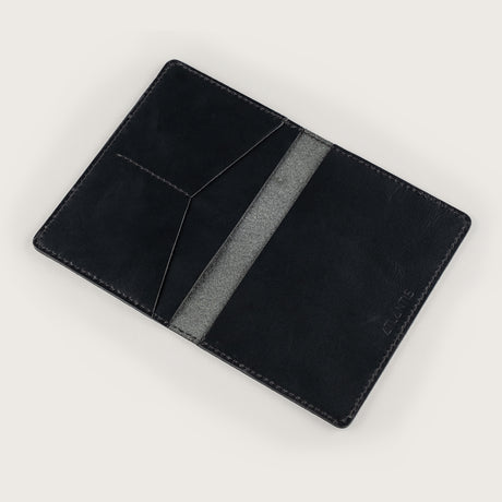 Atlantis Black Leather Passport Holder - Atlantis Handmade Shoes - 4110061452543