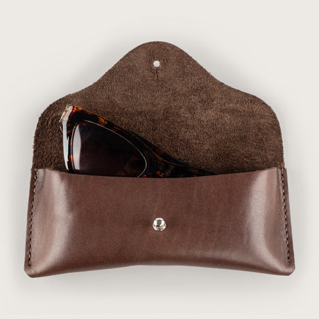 Atlantis Brown Leather Sunglasses Case - Atlantis Handmade Shoes - 4110061463549