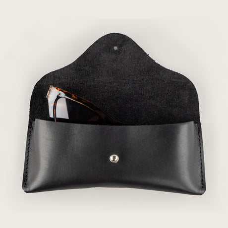 Atlantis Black Leather Sunglasses Case - Atlantis Handmade Shoes - 4110061460548