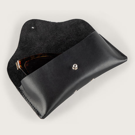 Atlantis Black Leather Sunglasses Case - Atlantis Handmade Shoes - 4110061460548