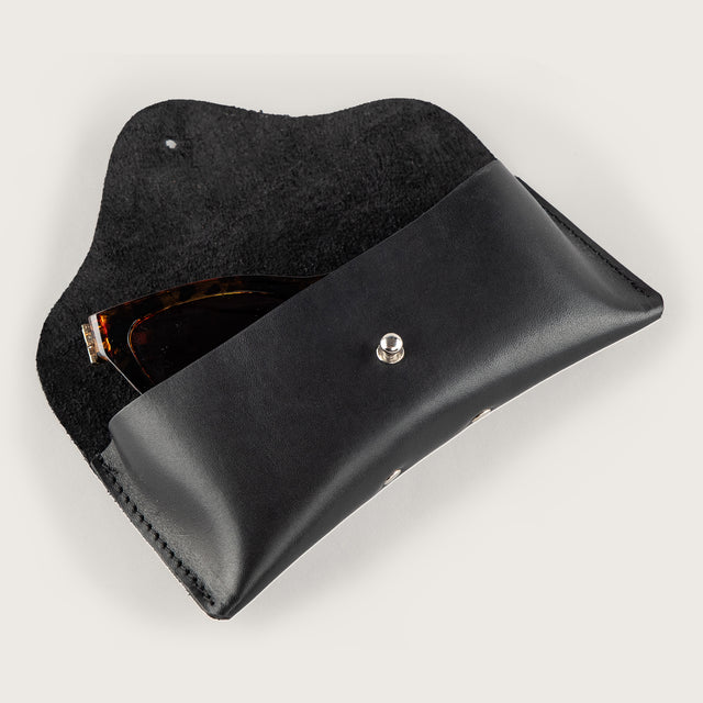 Atlantis Black Leather Sunglasses Case - Atlantis Handmade Shoes - 4110061460548