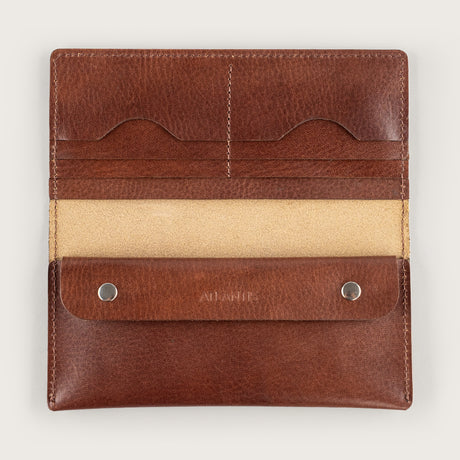 Atlantis Brown Leather Large Wallet - Atlantis Handmade Shoes - 4110061443541