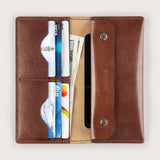 Atlantis Brown Leather Large Wallet - Atlantis Handmade Shoes - 4110061443541