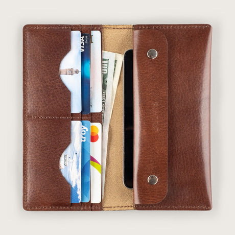Atlantis Brown Leather Large Wallet - Atlantis Handmade Shoes - 4110061443541