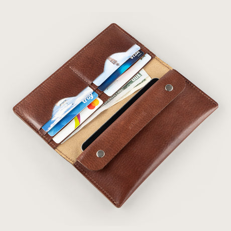 Atlantis Brown Leather Large Wallet - Atlantis Handmade Shoes - 4110061443541