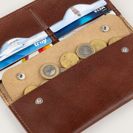 Atlantis Brown Leather Large Wallet - Atlantis Handmade Shoes - 4110061443541