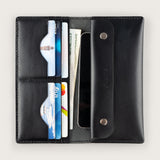 Atlantis Black Leather Large Wallet - Atlantis Handmade Shoes - 4110061440540