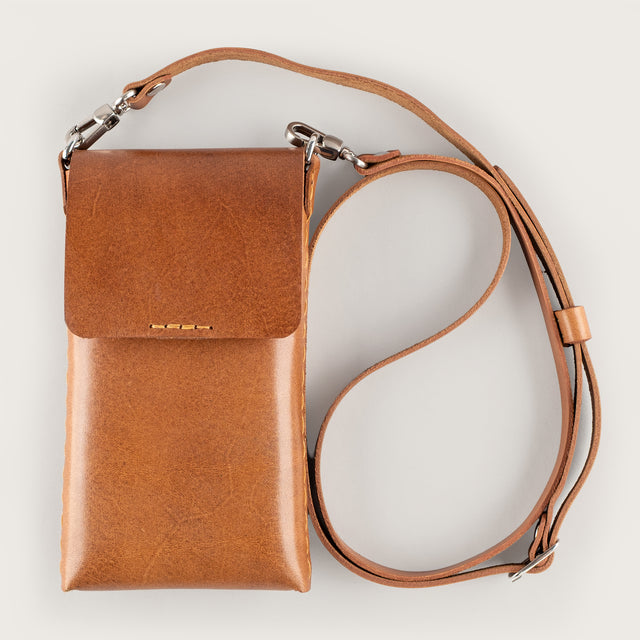 Atlantis Saddle Leather Crossbody Phone Bag - Atlantis Handmade Shoes - 4110061427541