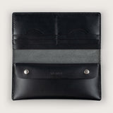 Atlantis Black Leather Large Wallet - Atlantis Handmade Shoes - 4110061440540