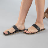 Women's Black Barefoot Thong Sandals