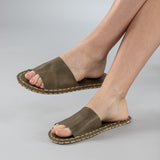 Women's Green Barefoot Slide Sandals