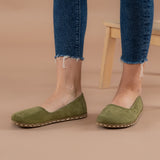 Olivgrüne Barfuß-Ballerinas