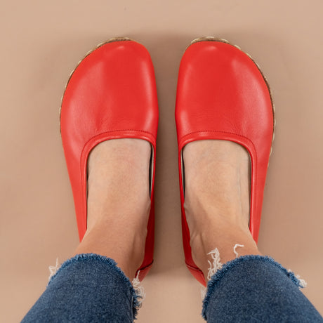 Red Barefoot Ballet Flats